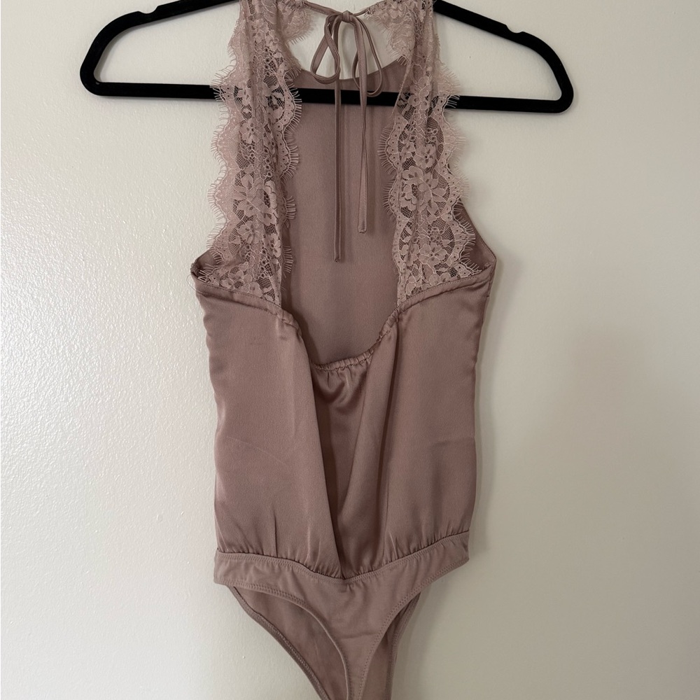 Abercrombie & Fitch Lace-Trim Mauve Bodysuit NWOT